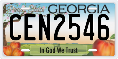 GA license plate CEN2546