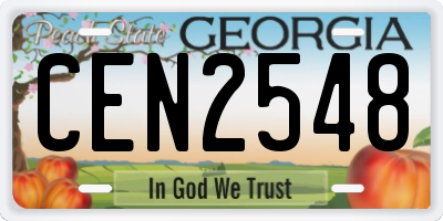 GA license plate CEN2548
