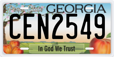 GA license plate CEN2549