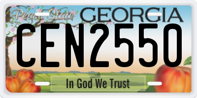 GA license plate CEN2550