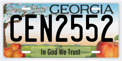 GA license plate CEN2552