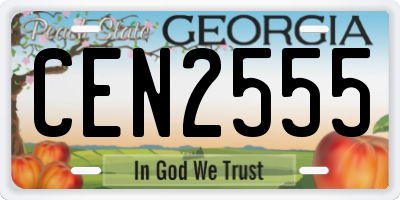 GA license plate CEN2555