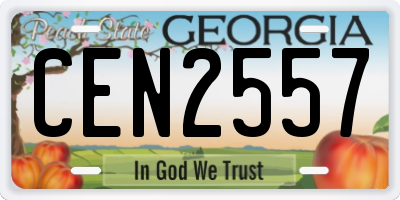 GA license plate CEN2557