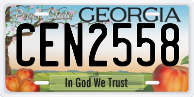 GA license plate CEN2558
