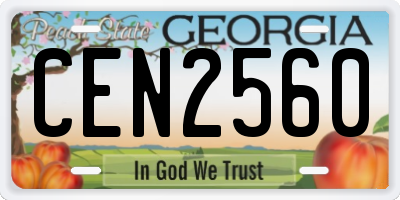 GA license plate CEN2560