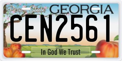 GA license plate CEN2561
