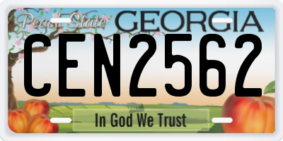 GA license plate CEN2562