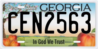 GA license plate CEN2563