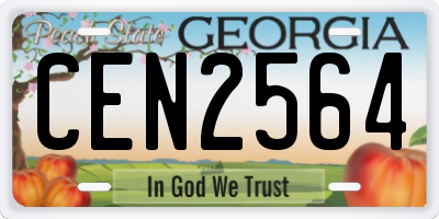 GA license plate CEN2564