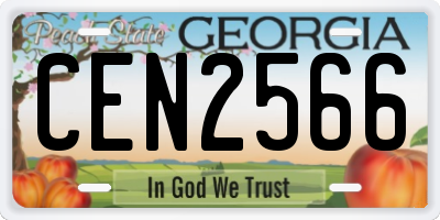 GA license plate CEN2566