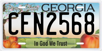 GA license plate CEN2568