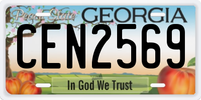 GA license plate CEN2569