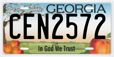 GA license plate CEN2572
