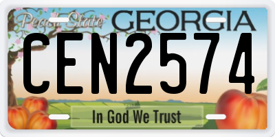 GA license plate CEN2574