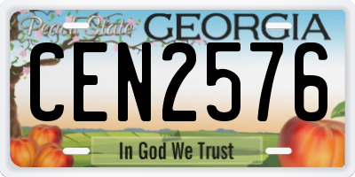 GA license plate CEN2576