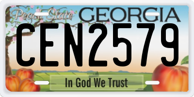 GA license plate CEN2579