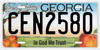 GA license plate CEN2580