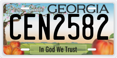 GA license plate CEN2582
