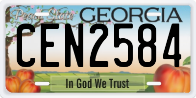 GA license plate CEN2584