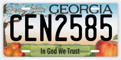 GA license plate CEN2585