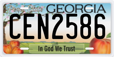 GA license plate CEN2586