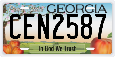 GA license plate CEN2587