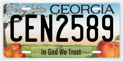 GA license plate CEN2589