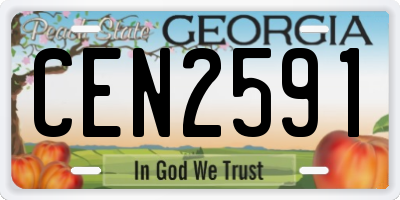 GA license plate CEN2591