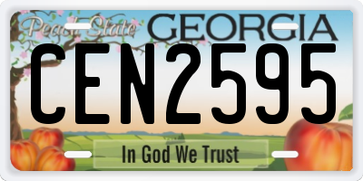 GA license plate CEN2595
