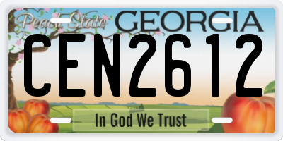 GA license plate CEN2612