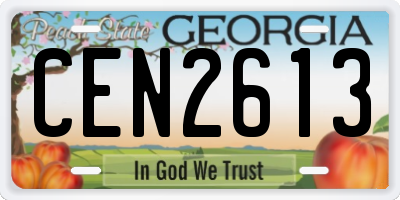 GA license plate CEN2613