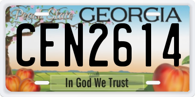 GA license plate CEN2614