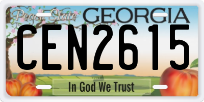 GA license plate CEN2615