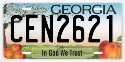 GA license plate CEN2621