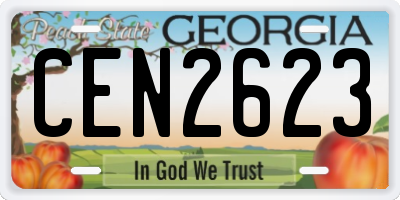 GA license plate CEN2623