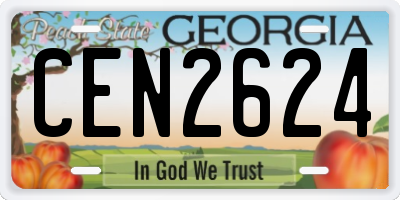 GA license plate CEN2624