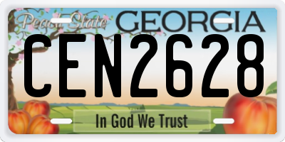 GA license plate CEN2628
