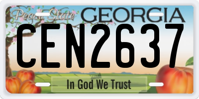 GA license plate CEN2637