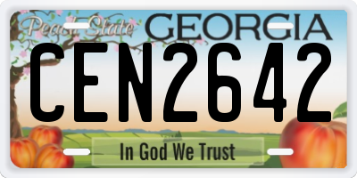 GA license plate CEN2642