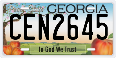 GA license plate CEN2645