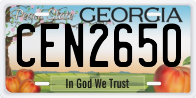 GA license plate CEN2650