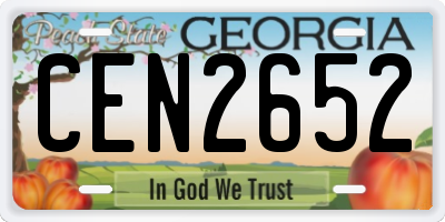 GA license plate CEN2652