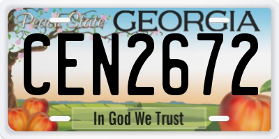 GA license plate CEN2672
