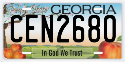 GA license plate CEN2680