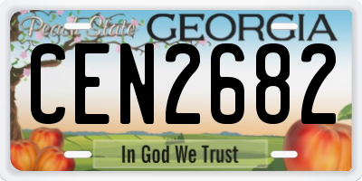 GA license plate CEN2682