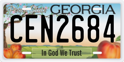 GA license plate CEN2684