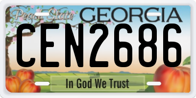 GA license plate CEN2686