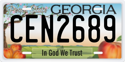 GA license plate CEN2689
