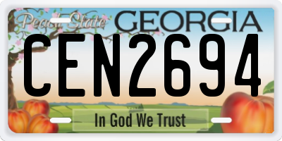 GA license plate CEN2694