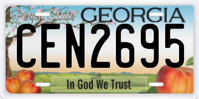 GA license plate CEN2695